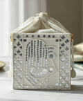 White Mirror Potli Lippan Art Bag