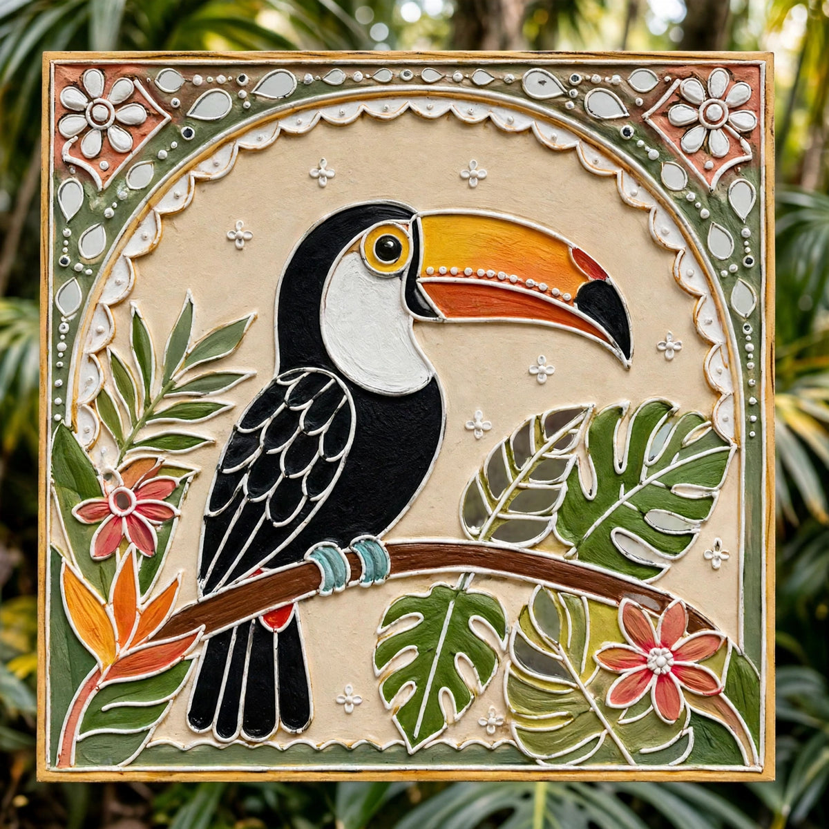 Toucan Lippan Art Box Purse