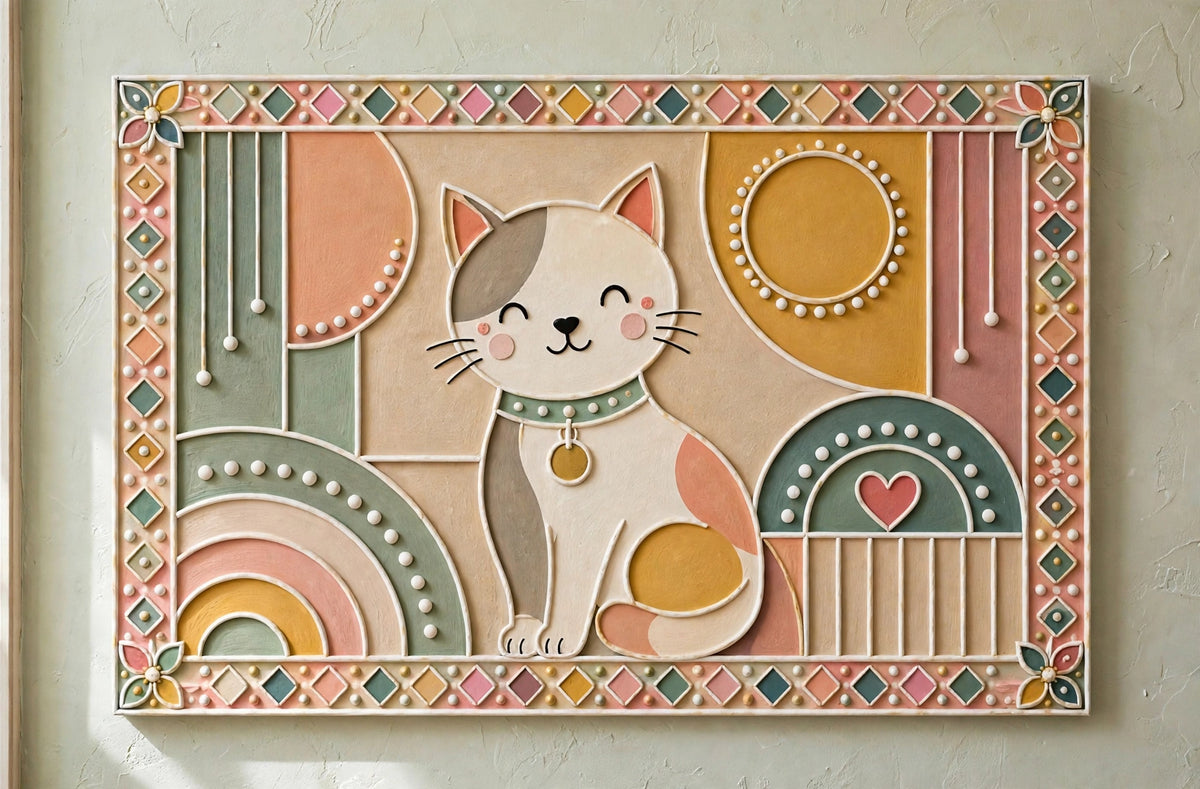 Pastel Cat Lippan Art Box Purse