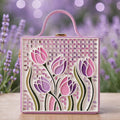 Lavender Tulip Lippan Art Box Purse