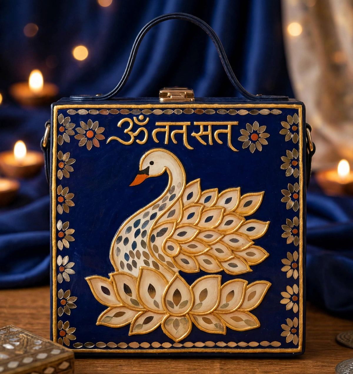 Royal Peacock Lippan Art Box Purse