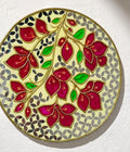 Red Floral Lippan Art Box Purse