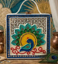 Peacock Sun Lippan Art Box Purse